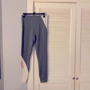 Gray, pink, and white Puma athletic leggings!